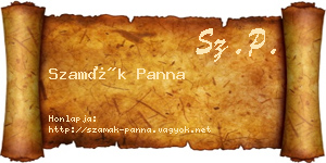 Szamák Panna névjegykártya